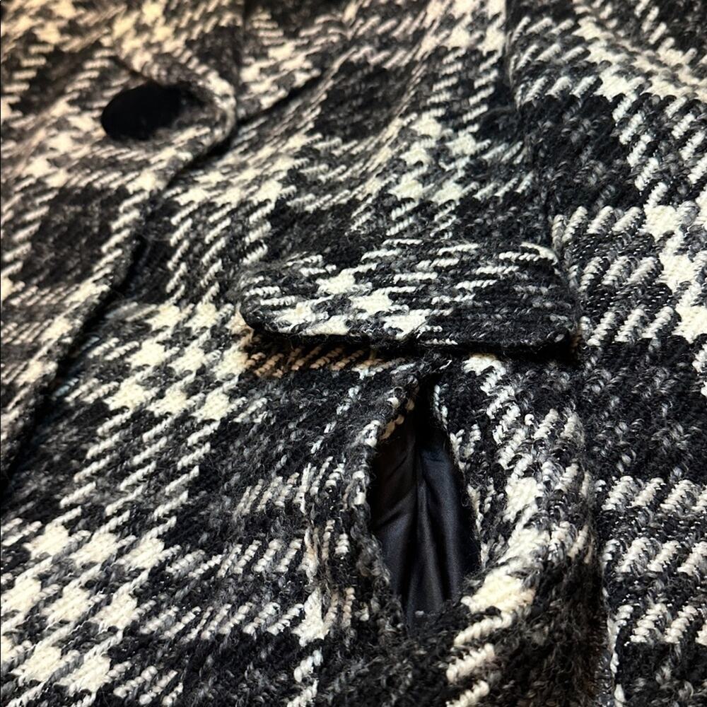 Laundry by Design Houndstooth Pea Coat Wool Blend Velvet Button Size 10 - Picture 9 of 10
